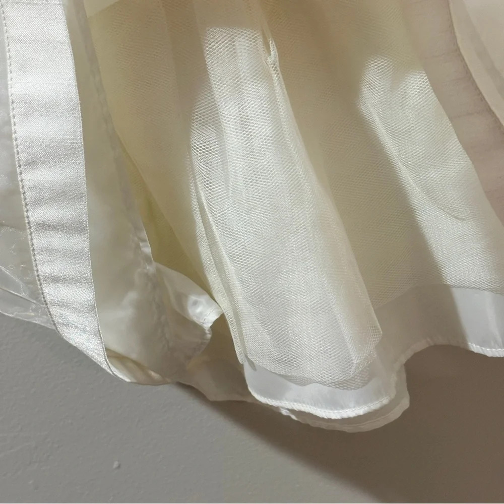 Girls Flower Girl Dress Ivory Organza Formal Holiday Size 6 Holiday Festive - Picture 4 of 8